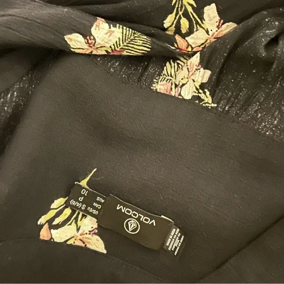 Volcom Black Floral Mini Dress - Picture 13 of 14